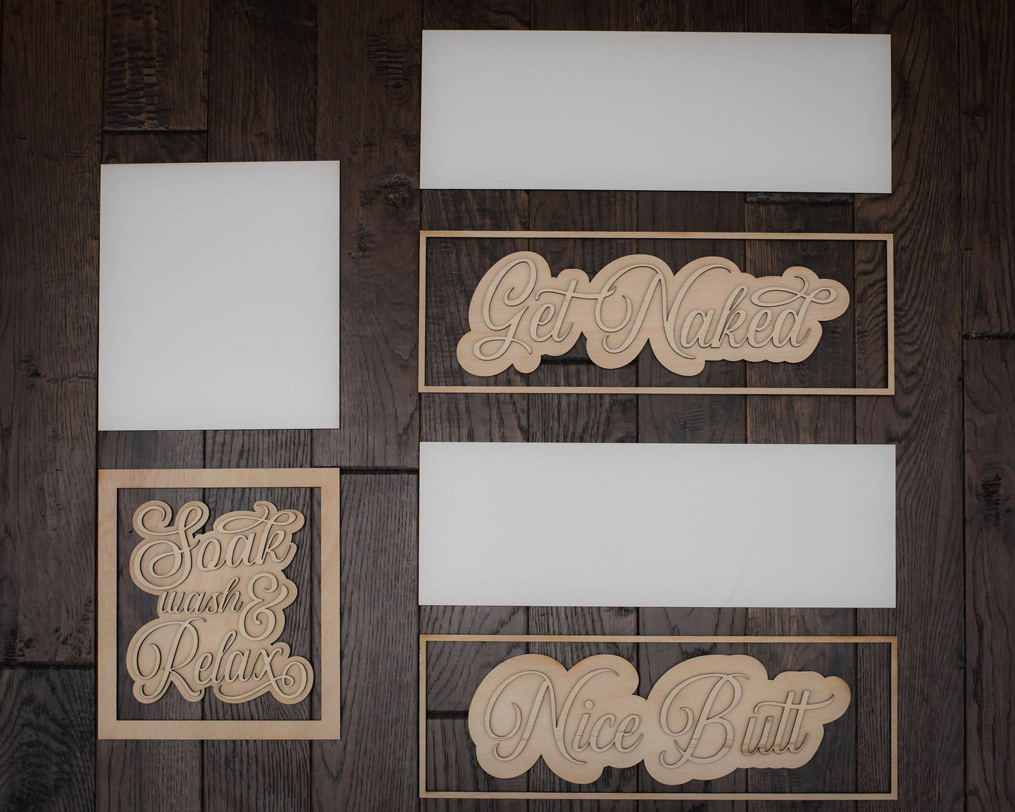 Bathroom Signs: Layered Framed SVG Laser Ready