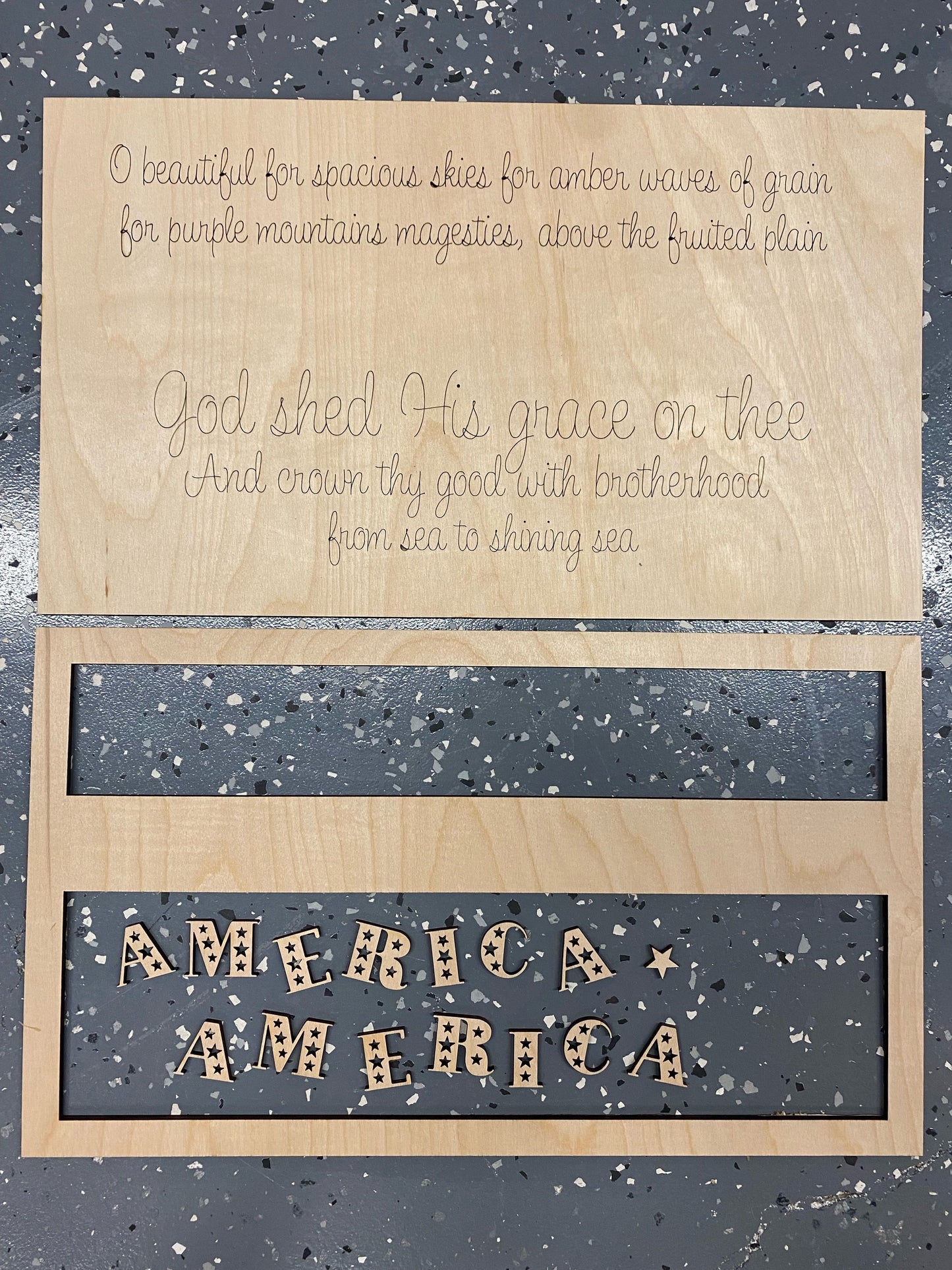 America the Beautiful Layered Sign SVG Laser File Glowforge Ready Two versions