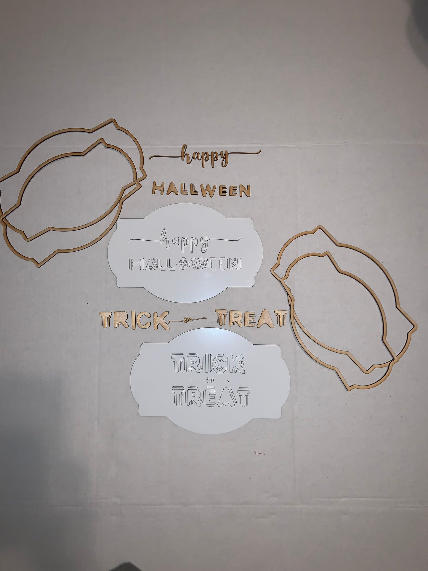 Halloween Duo Trick or Treat SVG File Laser Ready Double Framed Glowforge