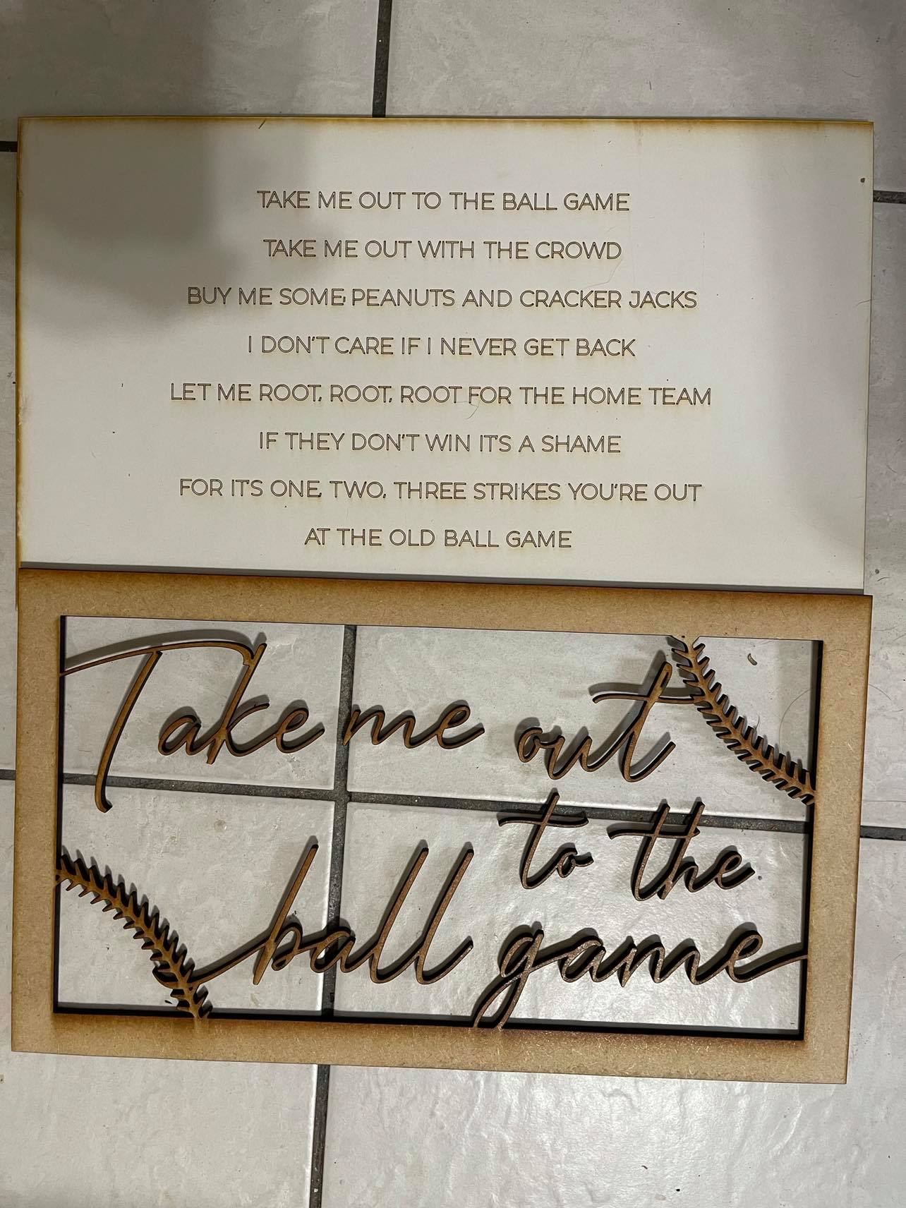 Take Me Out to the Ball Game SVG Glowforge Ready Laser File