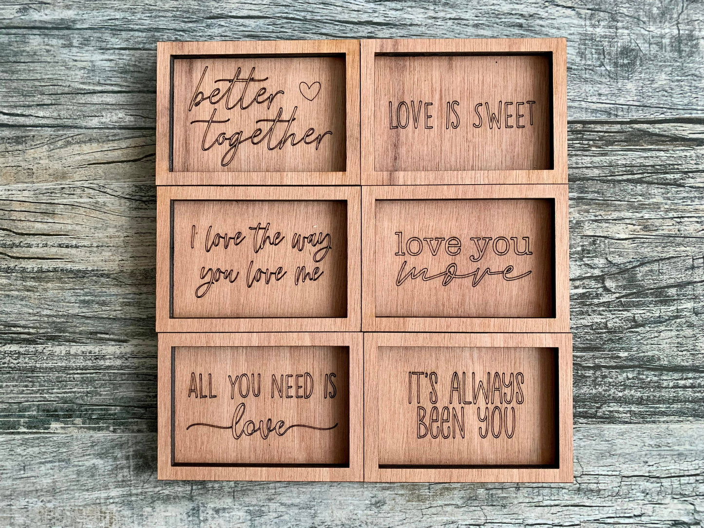 Valentine Rectangular Farmhouse Minis Set of 6 SVG Laser Ready File