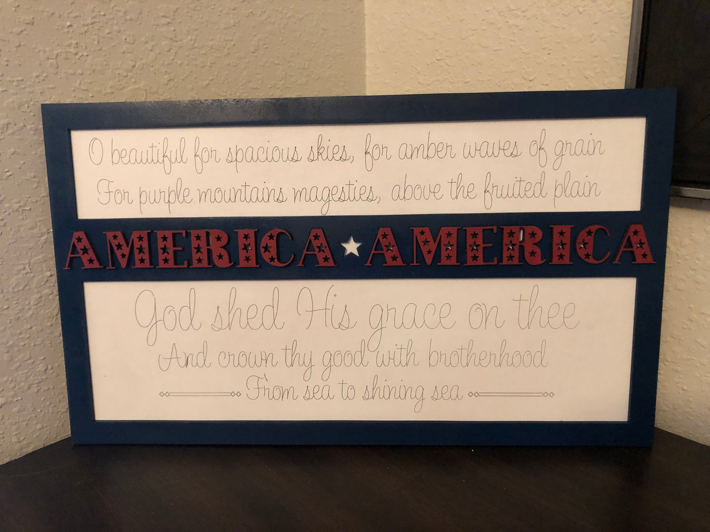 America the Beautiful Layered Sign SVG Laser File Glowforge Ready Two versions