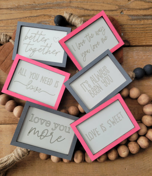 Valentine Rectangular Farmhouse Minis Set of 6 SVG Laser Ready File