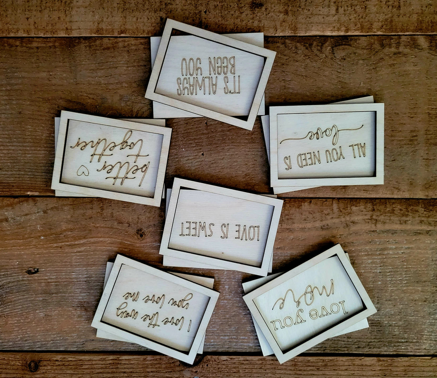 Valentine Rectangular Farmhouse Minis Set of 6 SVG Laser Ready File