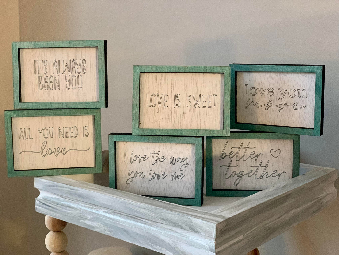 Valentine Rectangular Farmhouse Minis Set of 6 SVG Laser Ready File