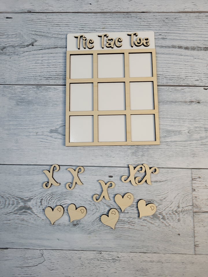Valentine Tic Tac Toe Game DIY Kit for Kids SVG Laser Ready File
