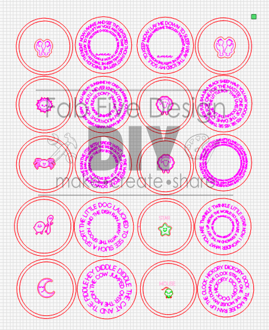 Nursery Rhyme Round BUNDLE of TEN SVG FILES Laser Ready Glowforge