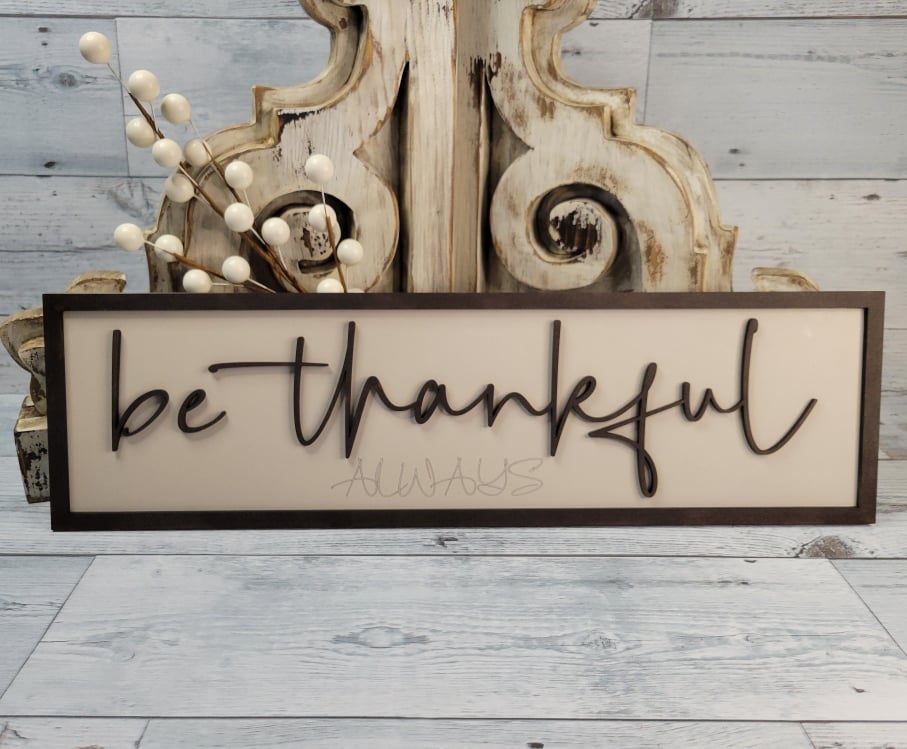 Layered Fall Thanksgiving Thankful Grateful DUO SVG Home Decor Shelf Sitter Sign