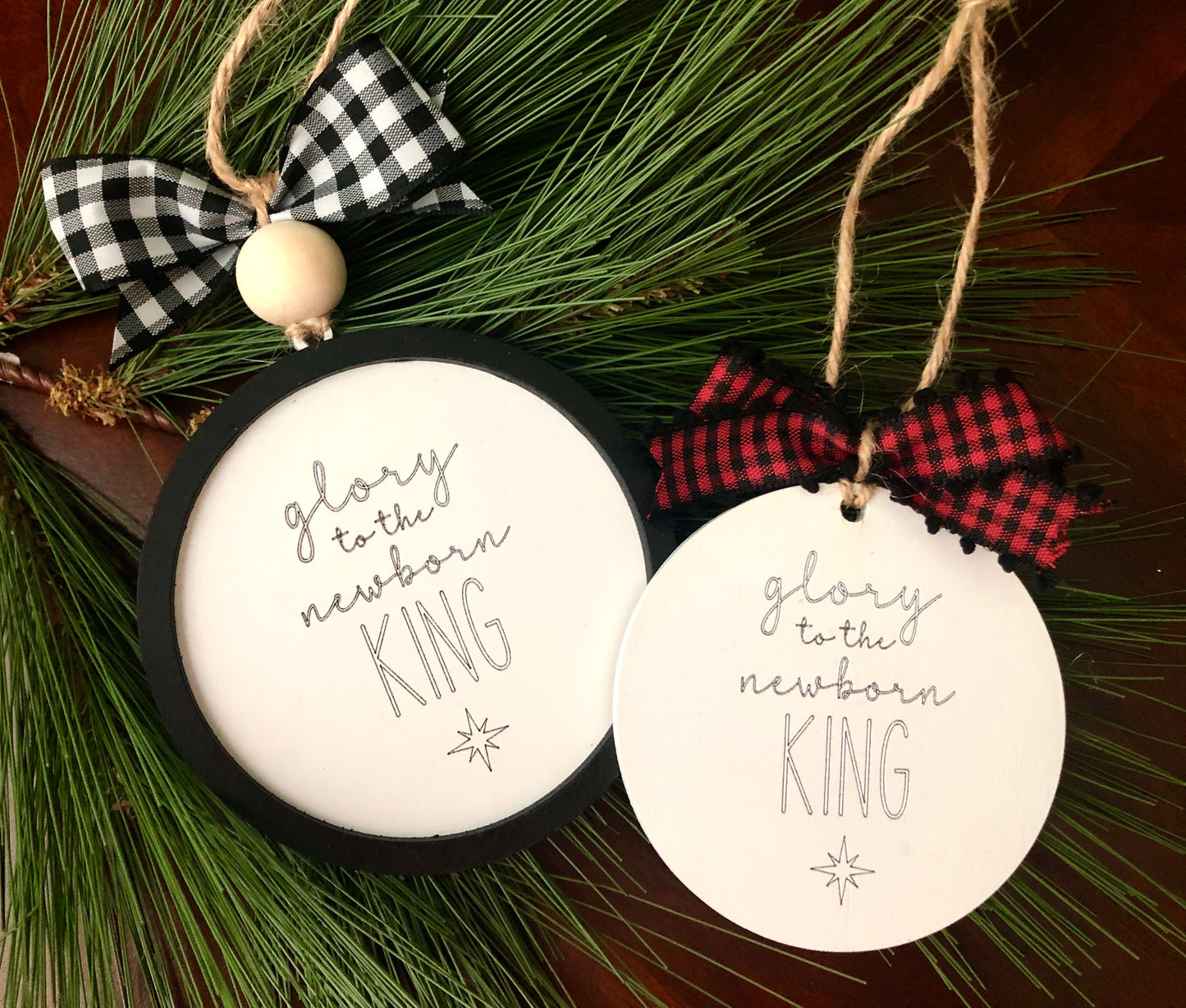 Set of 4 or 8 Christmas Ornaments Jesus Fun SVG Glowforge Ready Laser