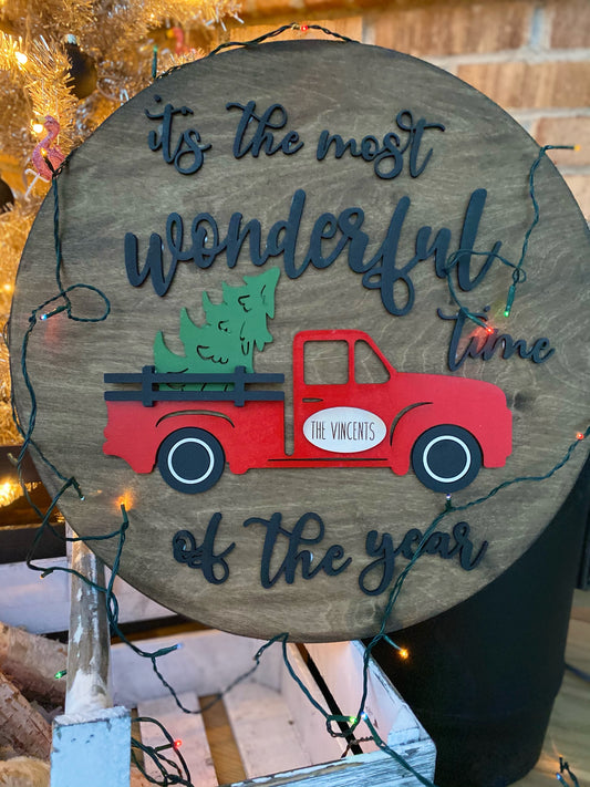 Christmas Truck Door Hanger